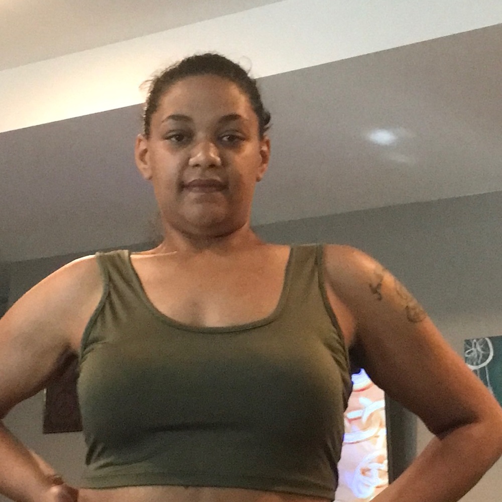 Olive green crop top